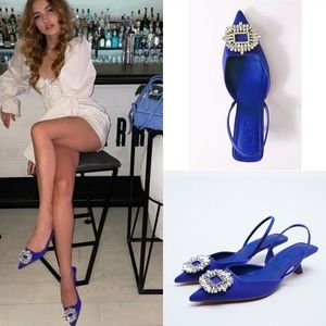 Zara Shimmery Slingback Heels